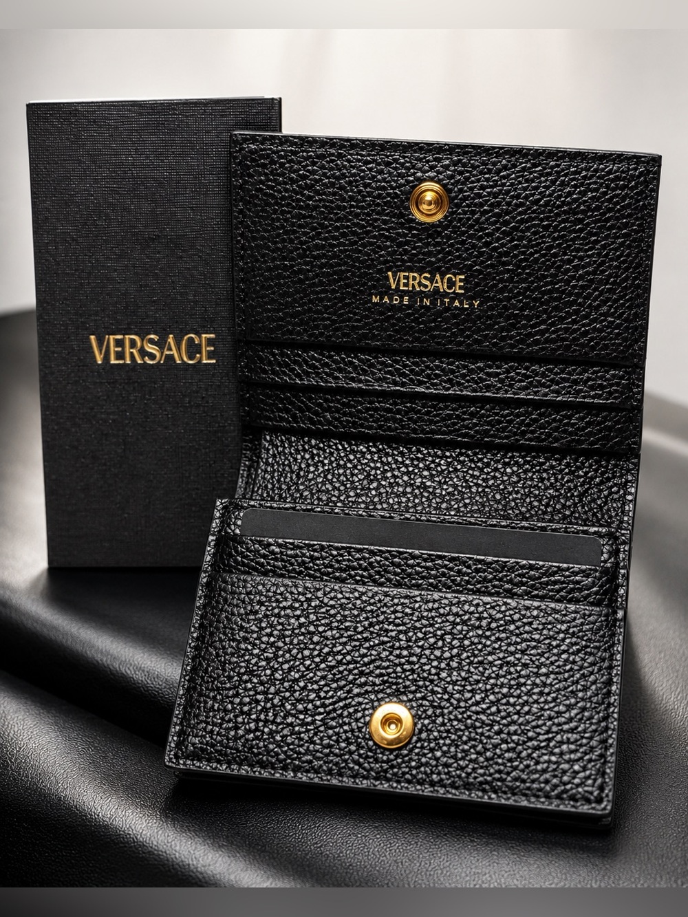 Versace La Medusa Python Print Compact Wallet NWTS Full Inclusion - Picture 4 of 7